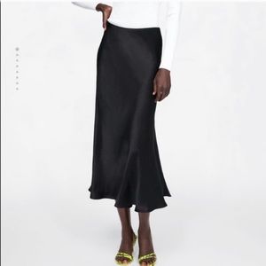 Zara Black slip skirt NWT